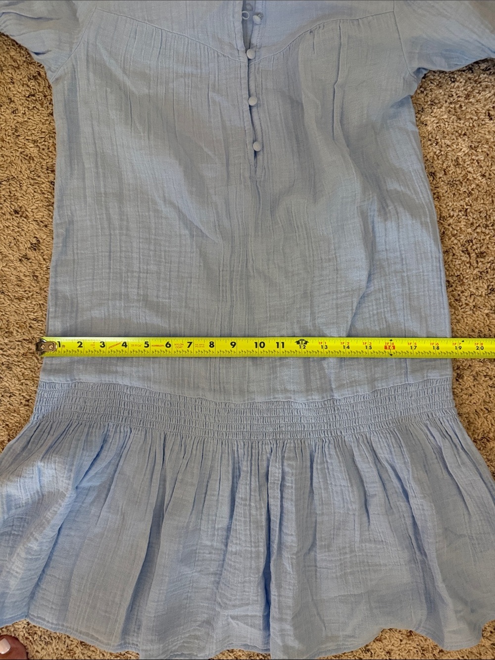 Time and Tru Denim Blue Low Waist Cotton Gauze Feel Summer Dress Size XS 0 2 - Picture 8 of 11